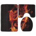 thumbnail image 1 of Juego de alfombras de baño de 3 piezas Calavera de fuego de llama ABPHQTO Cont-CHAPPLE-18667, 1 of 2