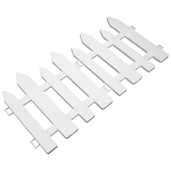 DINHEAROM Durable White Plastic Landscape Fence for Home and Garden 2Pcs
