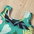 thumbnail image 4 of Gamivast Girls Bathing Suits Size 10-12 Boho Floral Two Piece Swimwear High Waisted Bathing Suit Cute Crew Neck Bikini Sets for Teen Green 5T Trajes De Baño Para Niños Y Niñas, 4 of 8