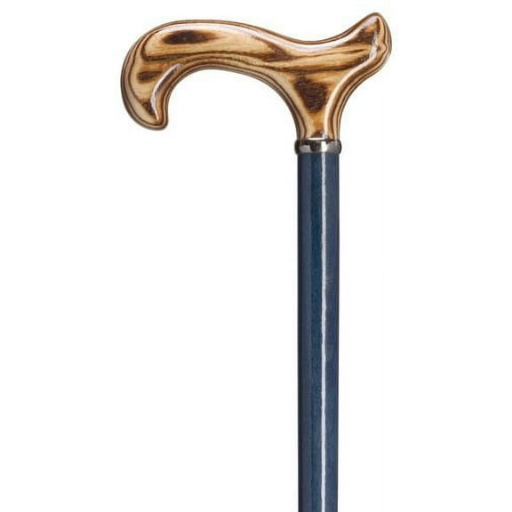 Walking Cane Men Derby Handle Cane Denim Blue Maple Shaft Chestnut Handle
