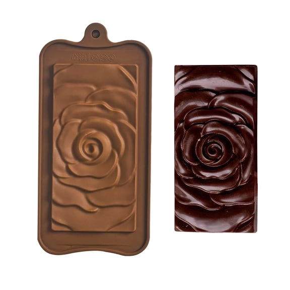 Rose Pattern Chocolate Mold 1-Piece Set, Silicone Baking Mold for DIY Candy Making, Reusable Cake Decorating Tool, Ideal for Home Bakers and Holiday Treats