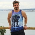 thumbnail image 6 of Gukieu Astronauts Start Running Print Men's Quick Dry Fitness Vest, Round Neck Sleeveless Fitness Bodybuilding Top-Medium, 6 of 7