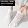 thumbnail image 5 of 5 Pairs Women Toe Socks, Cotton Breathable Five Finger Ankle Socks for Athletic Sports Workout Running Walking, US 5-10, 5 of 8