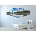 thumbnail image 3 of Startonight Huge Canvas Wall Art Mountain Lake Reflection, Home Decor, Dual View Surprise Artwork Modern Framed Wall Art Set of 7 Panels Total 39.37 x 94.49 inch, 3 of 9