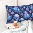 thumbnail image 4 of Fotbe Skull blue crystal flower Funda de Almohada Decorativa Estilo Occidental, Lujo en Algodón, Fundas para Almohadas King, Cojín Estampado para Decoración del Hogar-20"x30", 4 of 6