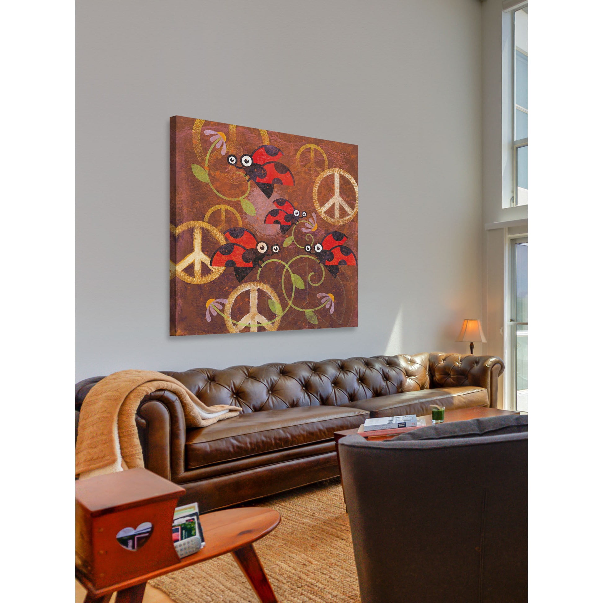 Marmont Hill "Peace Sign Ladybugs VI" Painting Print on Canvas