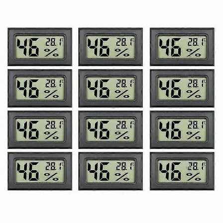 12 Pack Mini Small Digital Electronic Temperature Humidity Meters Gauge Indoor Thermometer Hygrometer Lcd Display Celsiu