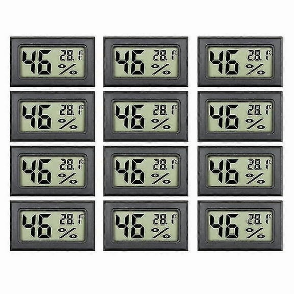 12 Pack Mini Small Digital Electronic Temperature Humidity Meters Gauge Indoor Thermometer Hygrometer Lcd Display Celsiu