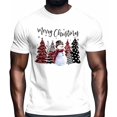 thumbnail image 2 of Mens T Shirts Xmas Snowman Christmas Tree Short Sleeve Casual Men's Tee Tops Graphic T-Shirts for Teen Boys/Men, 2 of 8