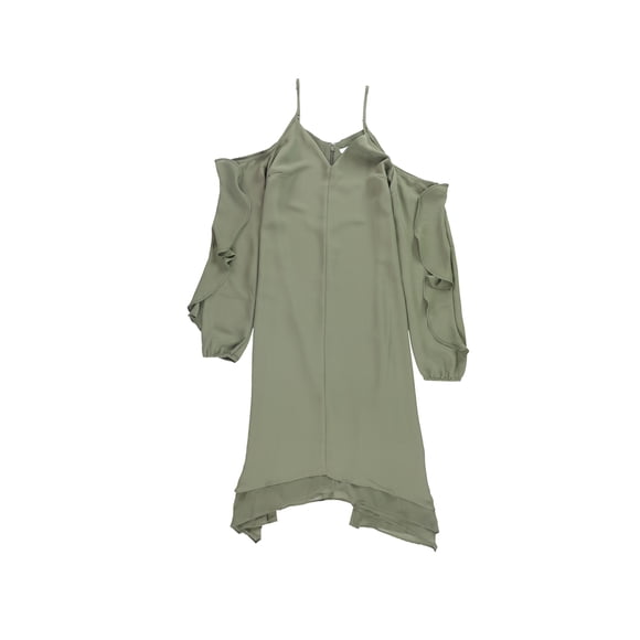 Vestido Asimétrico Bar III con Hombros Descubiertos para Mujer Verde Pequeño