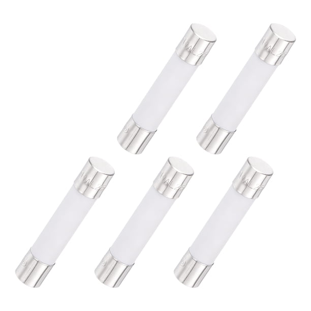 Uxcell 5Pcs Fusibles cerámicos de retardo de tiempo 6mm x 30mm 250V 1A Fusible de retardo para reparar placas de circuito, equipos de iluminación, instrumentación, electrodomésticos