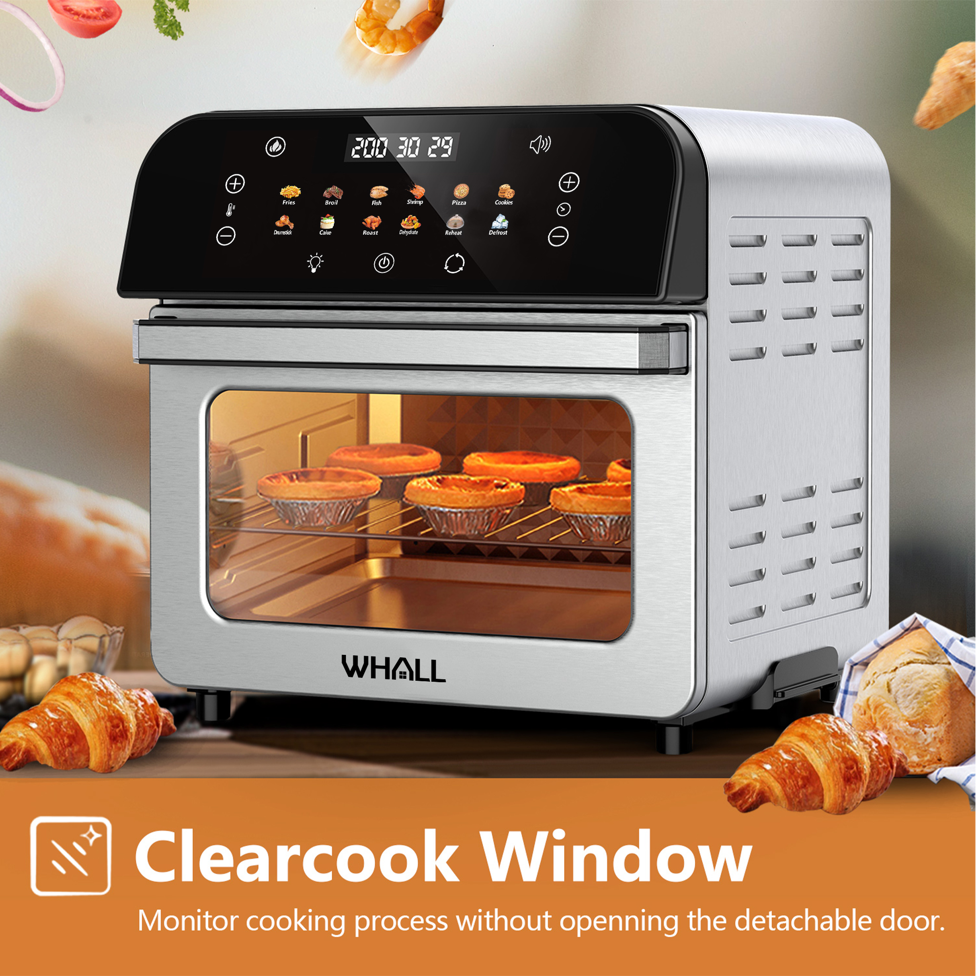 WHALL 12-Quart Touchscreen Air Fryer Toaster Oven photo 3