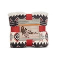 ClimateRight by Cuddl Duds Oversized Throw With A Cozy Sherpa Pocket For Your Feet, Gray Red