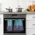 thumbnail image 4 of Yayeee 100% Cotton Hand Towels for Bathroom 16" x 28" Soft Absorbent Kitchen Towel, Purple Moonlight Forest, 4 of 7