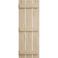 thumbnail image 3 of Ekena Millwork 17 1/2"W x 88"H Rustic Three Board Spaced Board-n-Batten Pecky Cypress Faux Wood Shutters (Per Pair), Primed Tan, 3 of 11