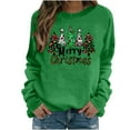 thumbnail image 2 of Uootdi Christmas Long Sleeve Sweatshirt for Women Funny Holiday Xmas Tree Graphic Pullover Gift Top Fashion Merry Holiday Light weight Shirt, 2 of 3