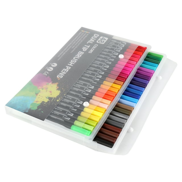 Amdohai 48 Colors Markers Set Double Tipped Colored Pens Fine Point Art Markers for Kids Adult Coloring Drawing Illustrations Artist Sketching