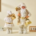 thumbnail image 4 of Papá Noel dorado de pie, adornos navideños para el hogar, tela dorada, ropa, muñecas, decoración de ventanas de centros comerciales, feliz año nuevo 2023, 4 of 5
