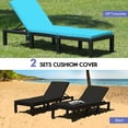 thumbnail image 5 of Costway Patio Rattan Lounge Chair Chaise Recliner Adjust Cushion Black & Turquoise Cover, 5 of 9