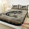 thumbnail image 3 of Feelyou Rustic Pike Fish Full Size Sheets for Men, Western Happy Christmas Bed Sheets, Hippie Wildlife Animal Sheet Sets, Lightweight Room Decor, 4pcs, 3 of 7