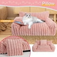 thumbnail image 2 of Cute Cat Couch Bed for Indoor Cats, Fluffy Pet Cat Sofa with Premium Soft Corduroy Fleece, Cute Small Dog Beds for Small Dogs, Fuzzy Puppy Chair with Removable Washable Cover (30x20x10,Pink), 2 of 14