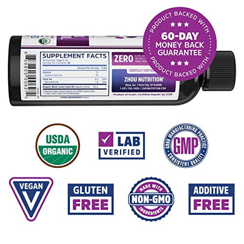 Buy Zhou Organic Black Seed Oil 100 Virgin Cold Pressed Omega 3 6