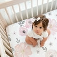thumbnail image 3 of Sweet Jojo Designs Watercolor Floral Pink and Grey Fitted Crib Sheets 2 Piece Set, 3 of 6