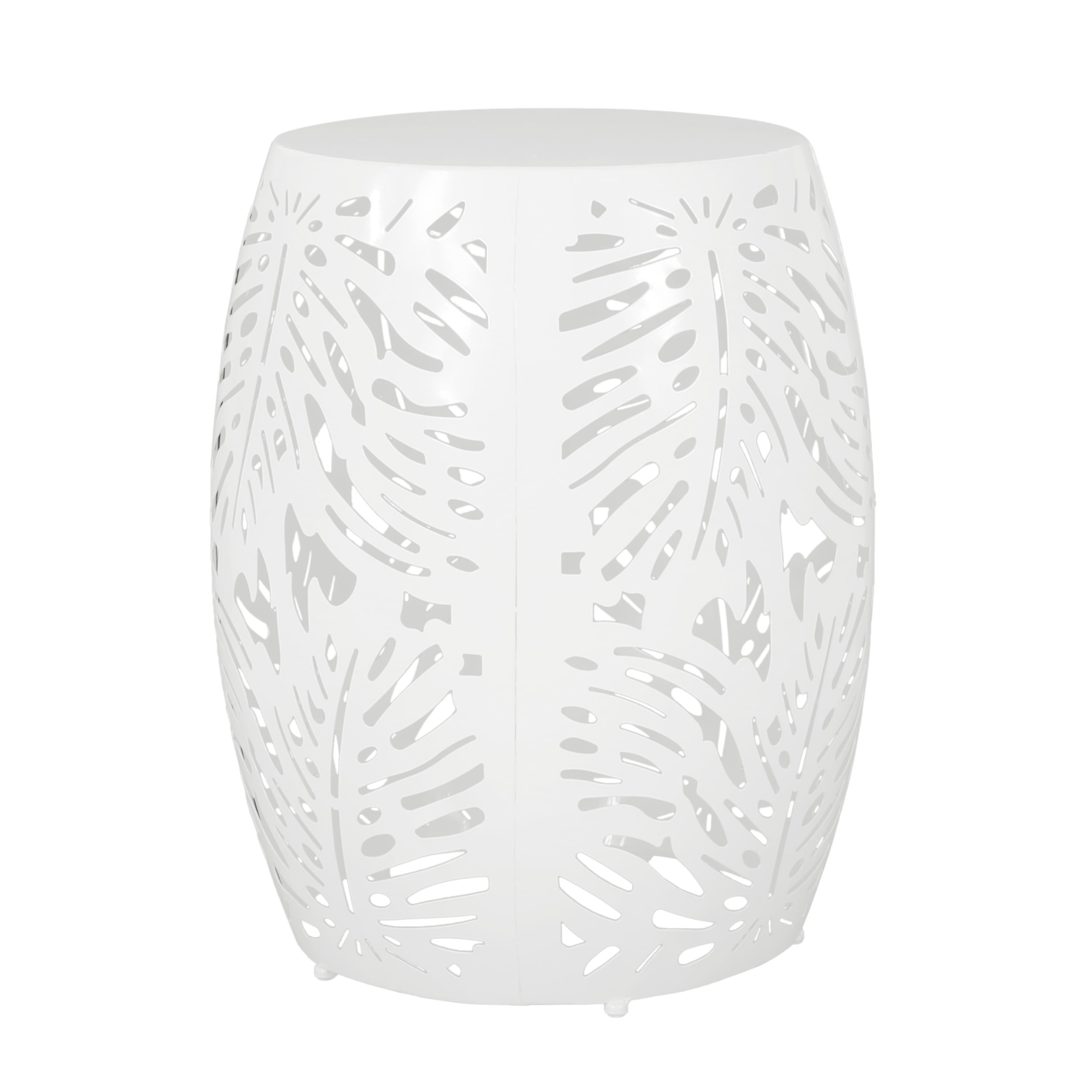 Lindsey Metal Outdoor Side Table, White