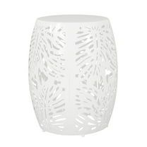 GDF Studio Holt Outdoor Metal Side Table, White