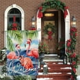 thumbnail image 2 of Welcome Christmas Flamingo Garden Flags 12.5x18 Double Sided Xmas Flamingo with Santa Hat Tropical Tree Winter Beach Yard Outdoor House Flag Banner for Home Christmas Holiday Decorations, 2 of 6