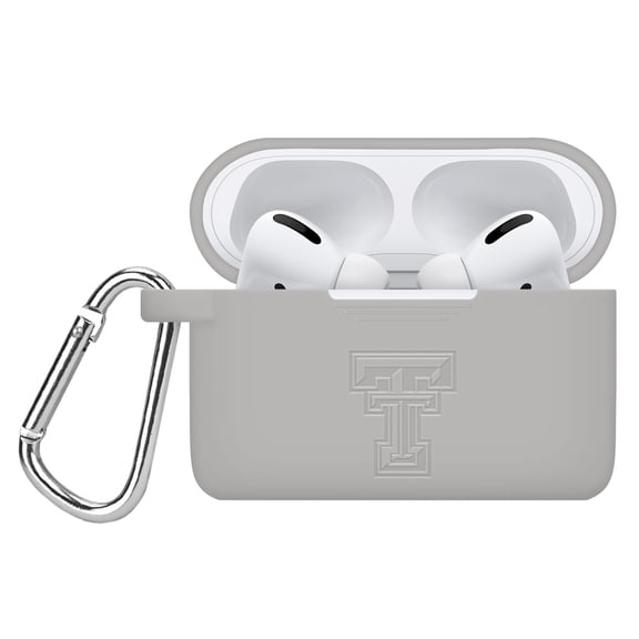 Texas Tech Red Raiders Engraved Silicone Case Cover Compatible with Apple AirPods Pro 1 & 2 (Gray) by Affinity Bands