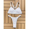 thumbnail image 4 of Gibobby Conjunto de Bañador Sexy Verano damas sexy bikini color sólido dos piezas traje de baño playa traje de baño(Blanco,M), 4 of 5