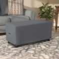 thumbnail image 6 of Rectangle Ottoman Cover 12 Oz Waterproof - 100% Weather Resistant Outdoor Ottoman Cover with Air Pockets & Drawstring for Sung Fit (17(H) x 32(W) x 22(D), Grey), 6 of 7
