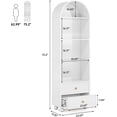 thumbnail image 4 of Tribesigns 4 Tier Drawers Arched Modern Standard Bookcase, Wood White, 23.6" x 11.8" x 74.8", 4 of 7