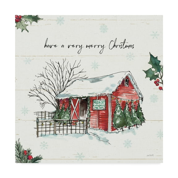 Trademark Fine Art 'Holiday on the Farm IV Merry Christmas' Canvas Art by Anne Tavoletti