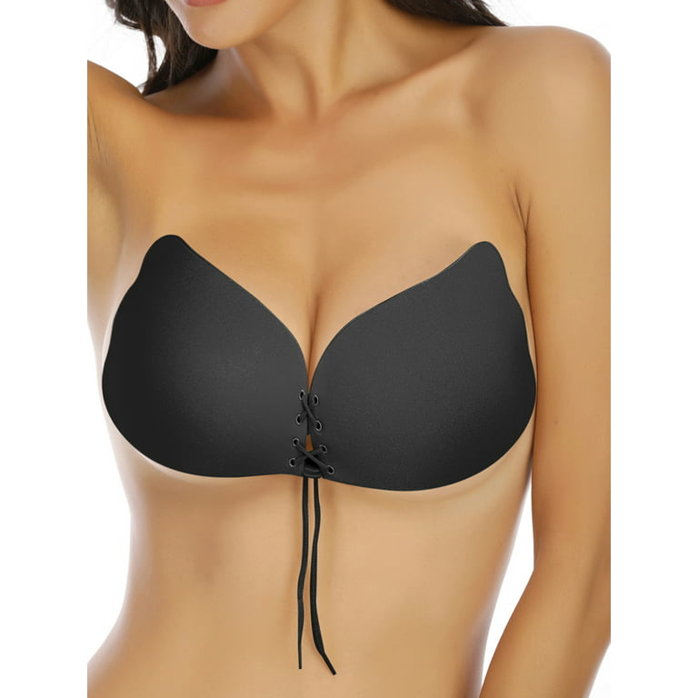 Women's Push-Up Bra Nipple Cover Strapless Bra for Bra Self