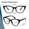 thumbnail image 2 of In Style Eyes Stylish Large Cateye Reading Glasses for Women Black +3.50, 2 of 7