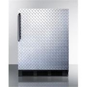 FF7BBIDPL 24 FF7BI Series Medical Commercial Freestanding or Built In Compact Refrigerator with 5.5 cu. ft. Capacity Adjustable Spill Proof Glass Shelves and Automatic Defrost: Diamond Pla