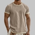 thumbnail image 6 of Purcolt Men's Cotton Linen Tops Breathable Casual Crewnwck Short Sleeve T Shirts Summer Beach Loose Fit Shirts for Gym Vacation Party, 6 of 6