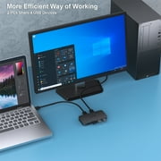 USB 3.0 Switch, USB Switcher 2 Computers Share 4 USB for PC Mouse Keyboard Printer Scanner, USB KVM Switch Selector Compatible with Windows, Mac, Linux