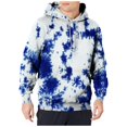 thumbnail image 3 of Men's Loose Fit Hoodie with Tie-Dye Print, Casual Pullover Sweatshirt with Hood, Long Sleeve Streetwear for Fall Winter, Christmas Gift, Daily Comfort Wear,Purple,M, 3 of 6