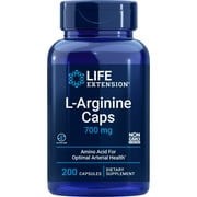 Life Extension L-Arginine Caps, 700 mg - Promotes Arterial Health - Gluten-Free, Non-GMO - 200 Capsules