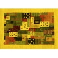 thumbnail image 1 of Ahgly Company Machine Washable Indoor Rectangle Abstract Yellow Contemporary Area Rugs, 3' x 5', 1 of 4