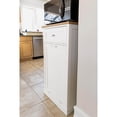 thumbnail image 3 of SpaceMaster Microwave Kitchen Cart with Hideaway Trashcan Holder, White, 3 of 5