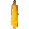 thumbnail image 2 of CHICTRY Womens One Shoulder Long Formal Dress Sleeveless Ruched Evening Ball Gown Cocktail Party Dress Yellow XL, 2 of 7