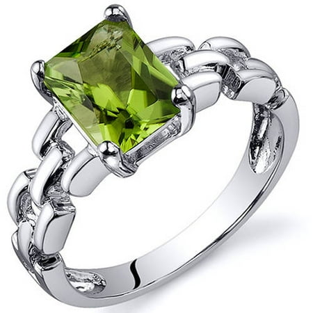 - Oravo 1.50 Carat T.G.W. Green Amethyst Rhodium-Plated Sterling Silver Engagement Ring