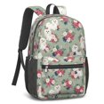 thumbnail image 2 of Maltese and Floral Green Pattern 17" School Backpacks for Teens,Waterproof Oxford Fabric,S-Shape Padded Straps for School,Travel,Hiking,Camping, 2 of 6