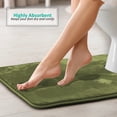 thumbnail image 4 of 1 Contour Clara Clark Bath Mat Bathroom Rug - Absorbent Memory Foam Bath Rugs - Non-Slip, Thick, Cozy Velvet Feel Microfiber Bathrug, Plush Shower, Toilet- Floor Bathmats Carpet - Sage - 24"x19", 4 of 6