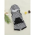 thumbnail image 3 of Arvbitana Baby Girl Boys Checkerboard Print Outfits Sleeveless Hooded Vest  Tops + Drawstring Short Pants Summer Casual Shorts Sportswear 2Pcs 0-3T, 3 of 8