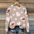 thumbnail image 7 of Women Rugby Football Print Crew Neck Sweatshirt Long Sleeve Loose Pullover Top Fashion Casual Loungewear Shirt for Home & Spring Autumn Daily Streetwear S-5XL Khaki, 7 of 7